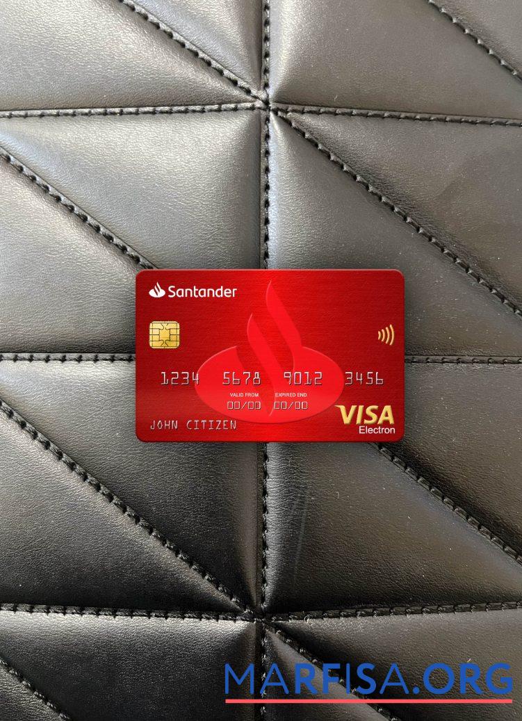 Blank Spain Santander Bank visa electron card photolook front real example